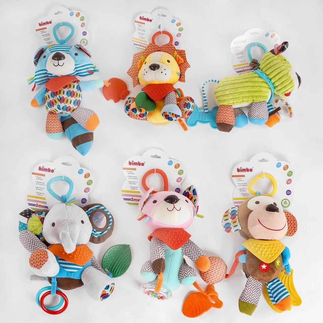 Брязкальце підвіска м'яке з прорізувачем 6 видів 51333 Китай