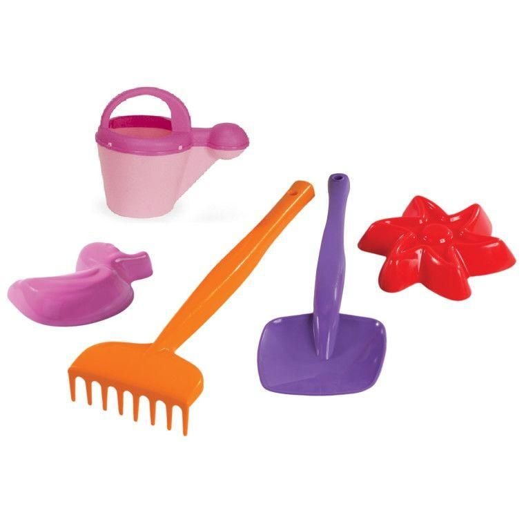 Набір для піску 5ел  у сітці лійка+лопата+граблі+2пасочки 39059 Тігрес