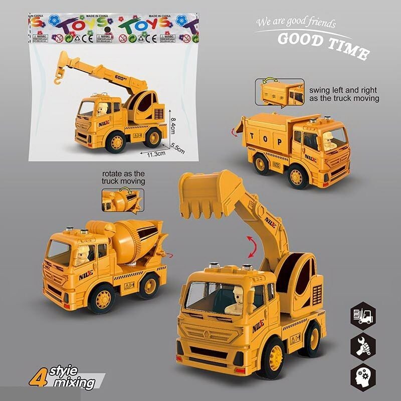 Машина Спецтехніка 4 види інерція  у пакеті 19*14см 8832 Китай