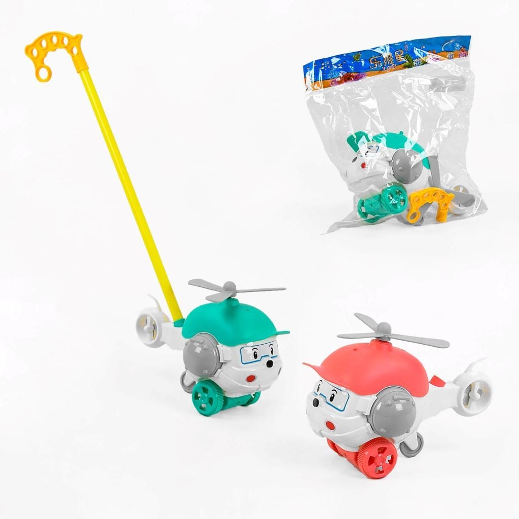 Каталка Вертоліт 20*13*12см 2 види дзвінок  з палкою в пакеті 198-19 Китай