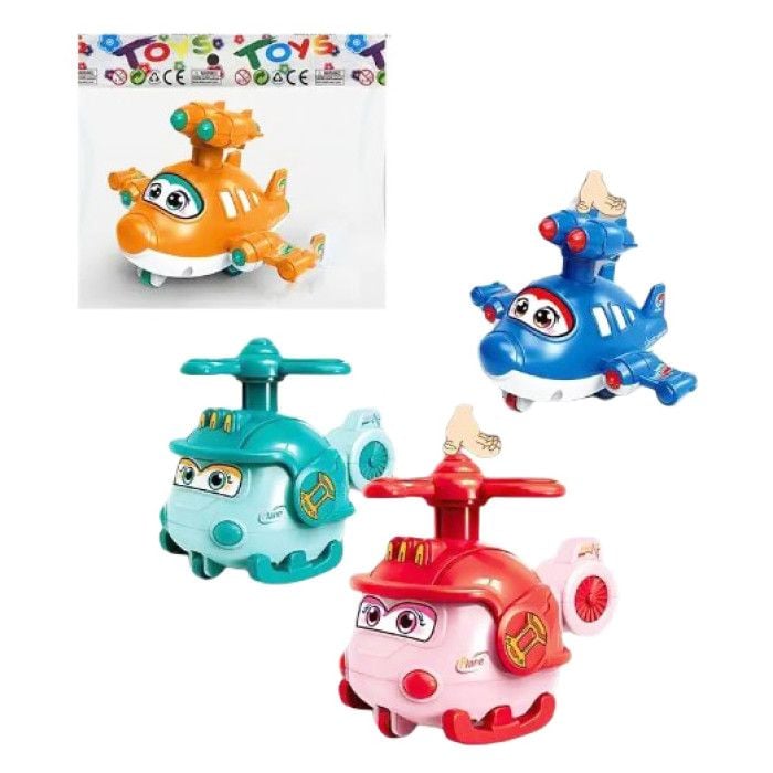 Літак заводний пластик2 види 9*7см пакет 901-10 Китай