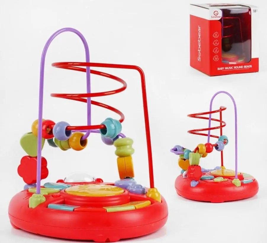 Музична іграшка Лабіринт дротяний з бусинами та міні іграми звук світло в коробці 15*19,5*17см YL504BA Китай