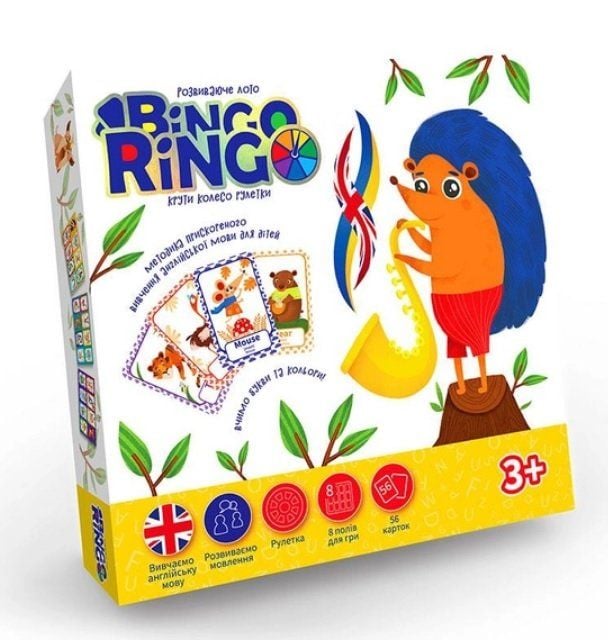 Настільна гра Bingo-Ringo розвиваюче лото літери і кольори укр у коробці 25*25*3.5см GBR-01-01EU Danko toys