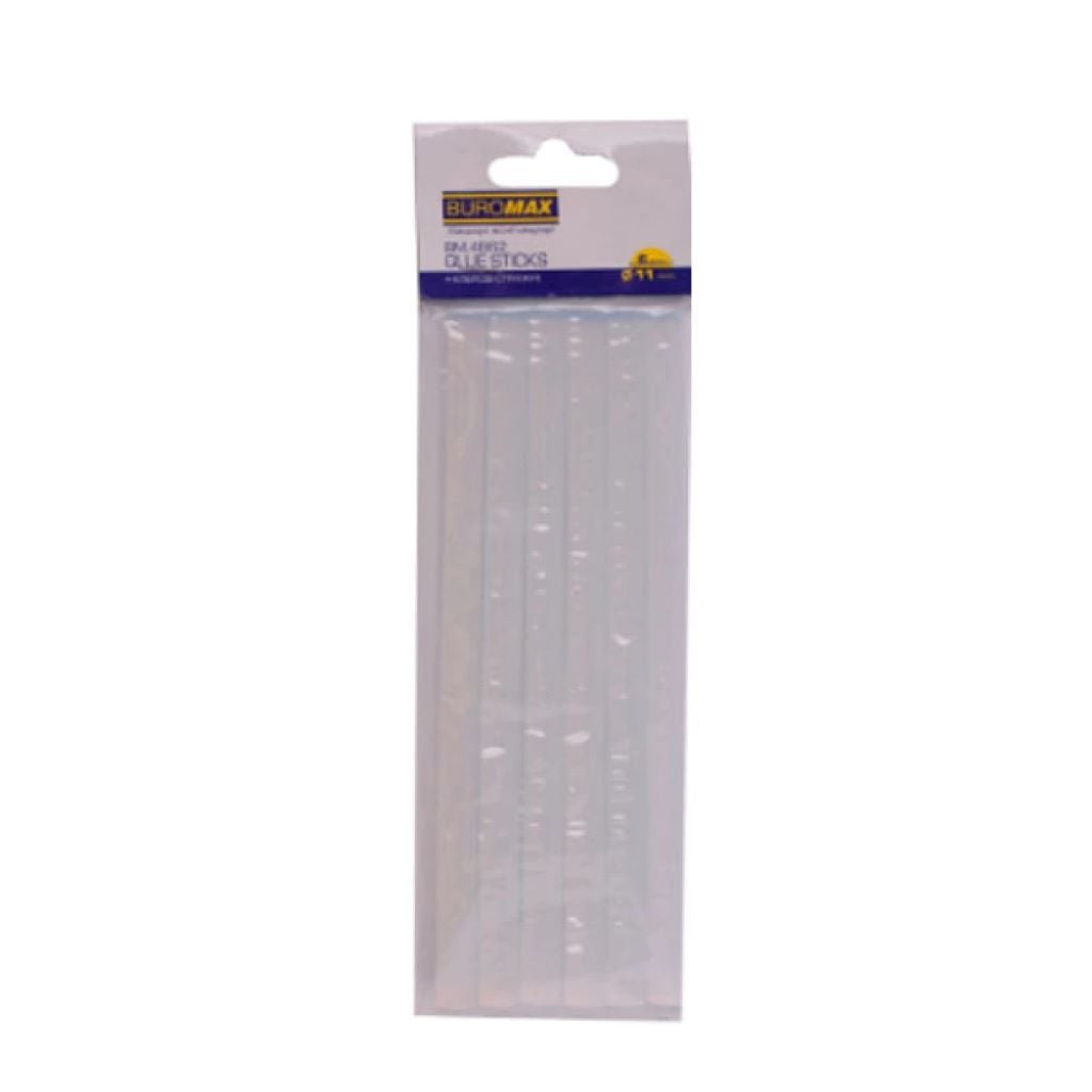 Клей селіконовий 11мм 6шт на термопістолет в упаковці BM4862 Buromax