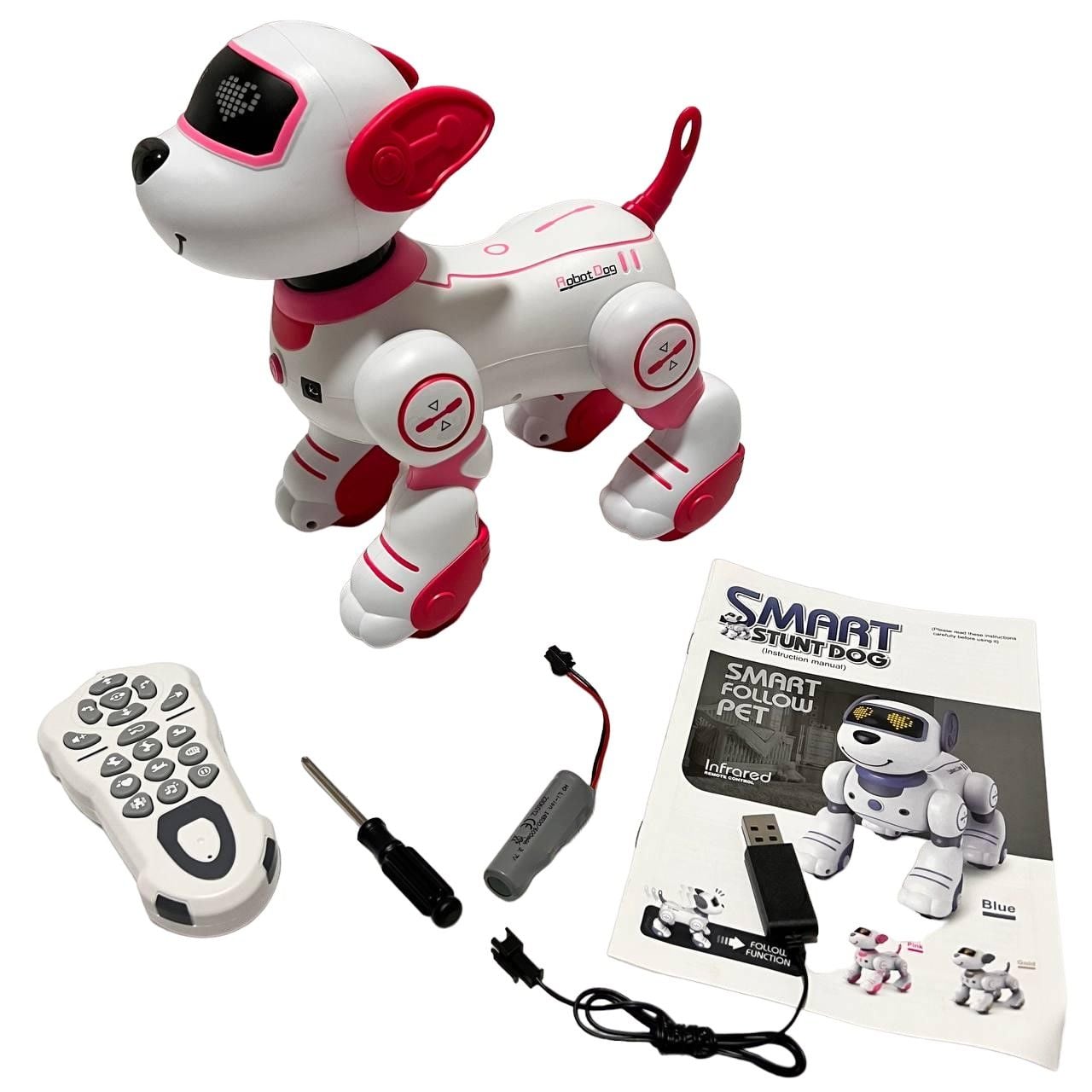 Робопес  р/у на бат звук світло 17 команд сенсорне упр коробка 27*25*16см мікс кольорів BG1533 Китай