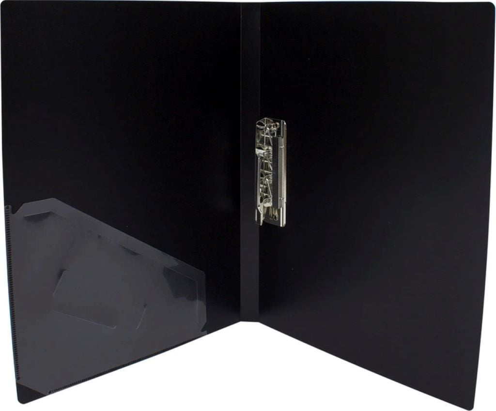 Папка А4 швидкозшивач з затискачем карманом пластик чорна 4-221-09 Office