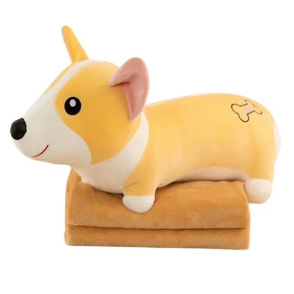 Пес коргі з ковдрою 116*110 см плюш M14493 Китай