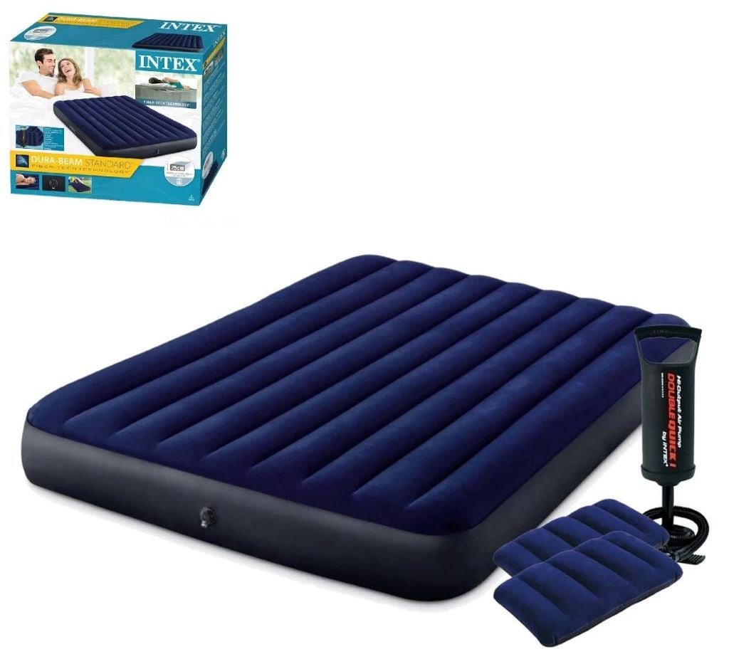 Надувний матрац Квін 152*203*25см 2подушки з ручним насосом у коробці 40*12*33см 64765 intex