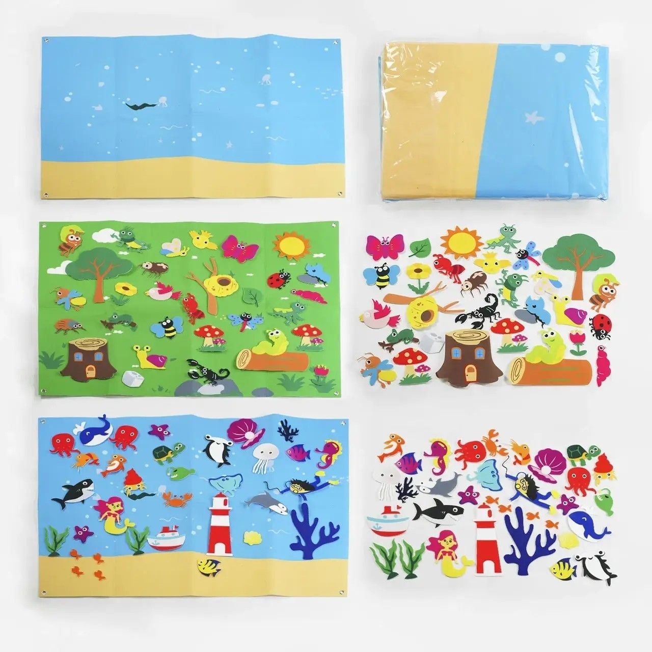 Килимок 100*75см  фігури на липучці в пакеті 36*28см 57268 Китай