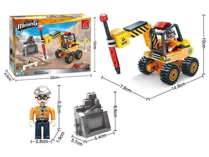 Конструктор 144д будівельна техніка у коробці 22*15*4см 29420 KEYIXING