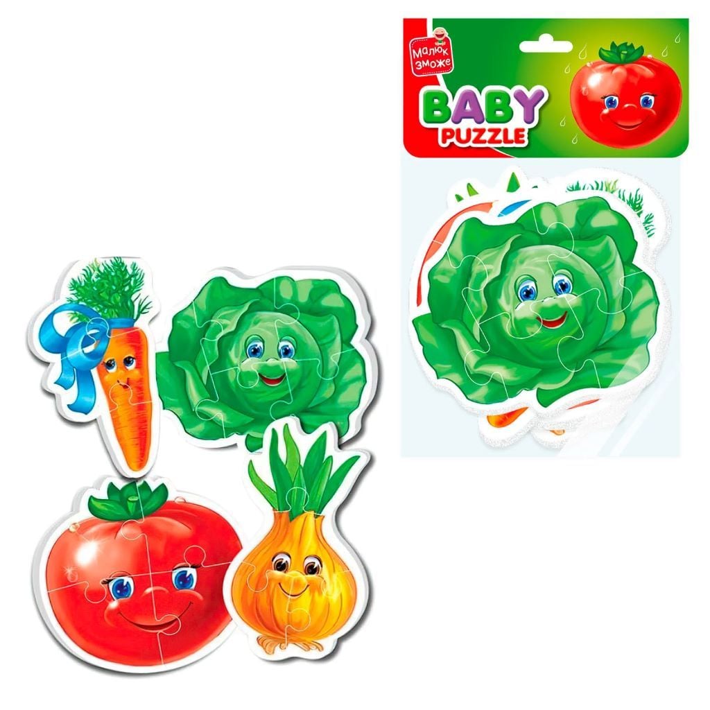 Бебі-пазли м"які Овочі 4 картинки в пакеті VT1106-76 Vladi Toys