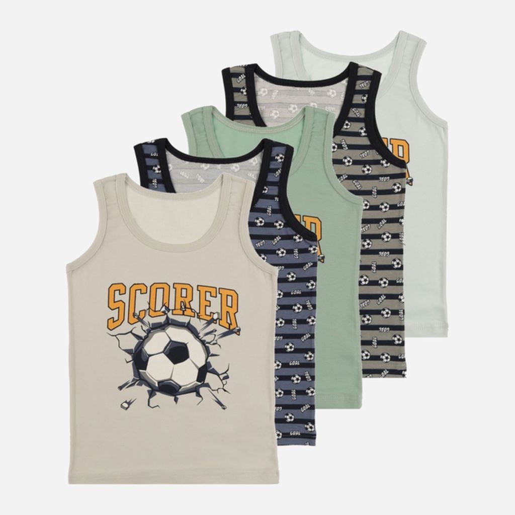 Майка для хлопчика класична трикотаж з малюнком Футбол мікс кол 2/3-77711060VO Donella 2-3р