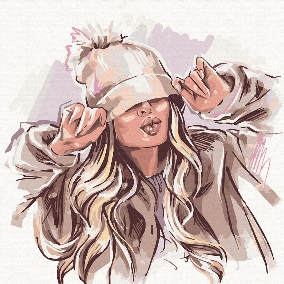 Картина по номерах 40*40см Winter girl фарби пензлики в термоплівці 10230-AC Art Craft