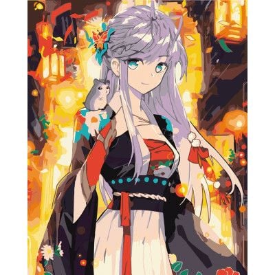 Картина по номерах 40*50см Гейша в районі Гіон фарби пензлики в термоплівці 10329-AC Art Craft