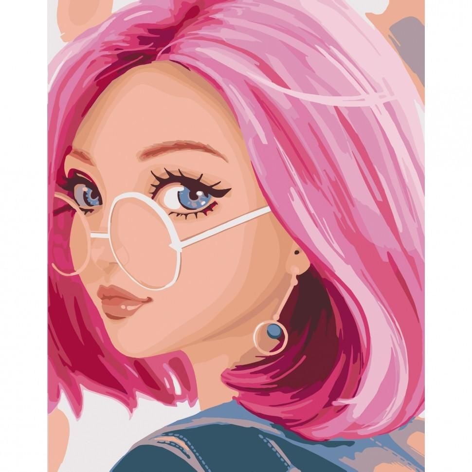 Картина по номерах 40*50см Дівчина кокетка фарби пензлики в термоплівці 10289-AC Art Craft