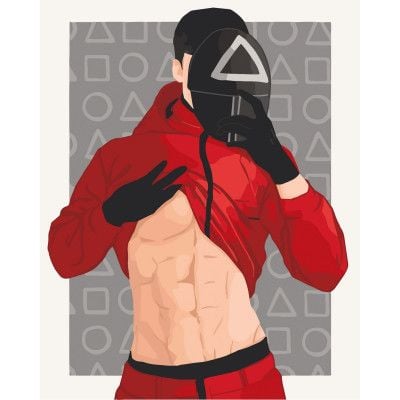 Картина по номерах 40*50см Гра в кальмара Фан арт фарби пензлики в термоплівці 10299-AC Art Craft