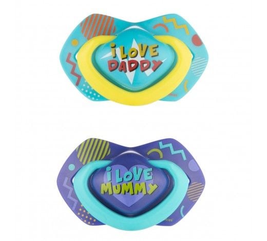 Пустушка силіконова симетрична 18міс NEON LOVE 2шт блакитна 22/654_blu canpol