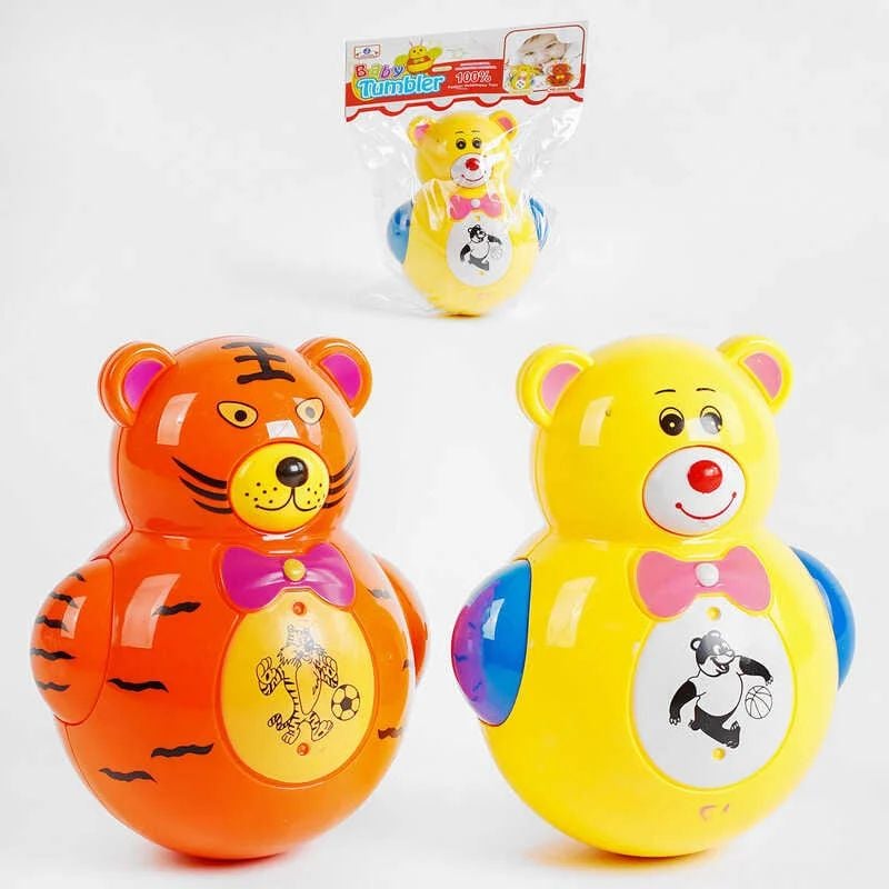 Неваляшка тваринка на бат світло звук 14см  пакет 6001/6002 Китай