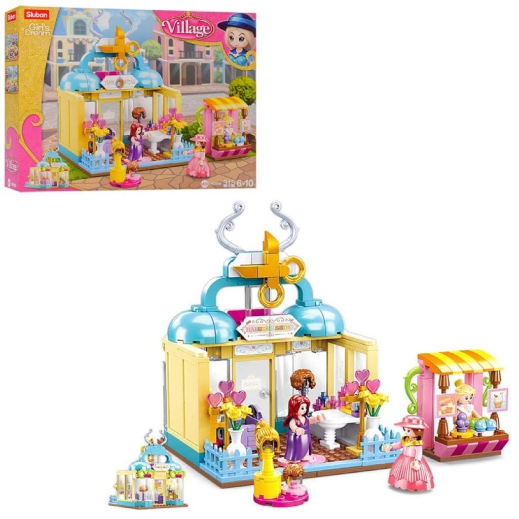 Конструктор типу лего 315дет Vilage салон краси в коробці 38*28*7см M38-B0906 sluban