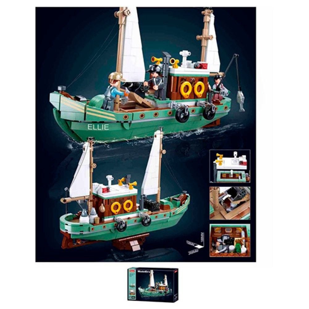 Конструктор 610дет  Model Bricks рибальський човен в коробці М38-В1119 sluban