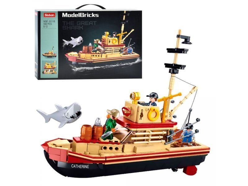 Конструктор типу лего 592дет Рибальський човен в коробці 47*33*7см M38-B1118 sluban