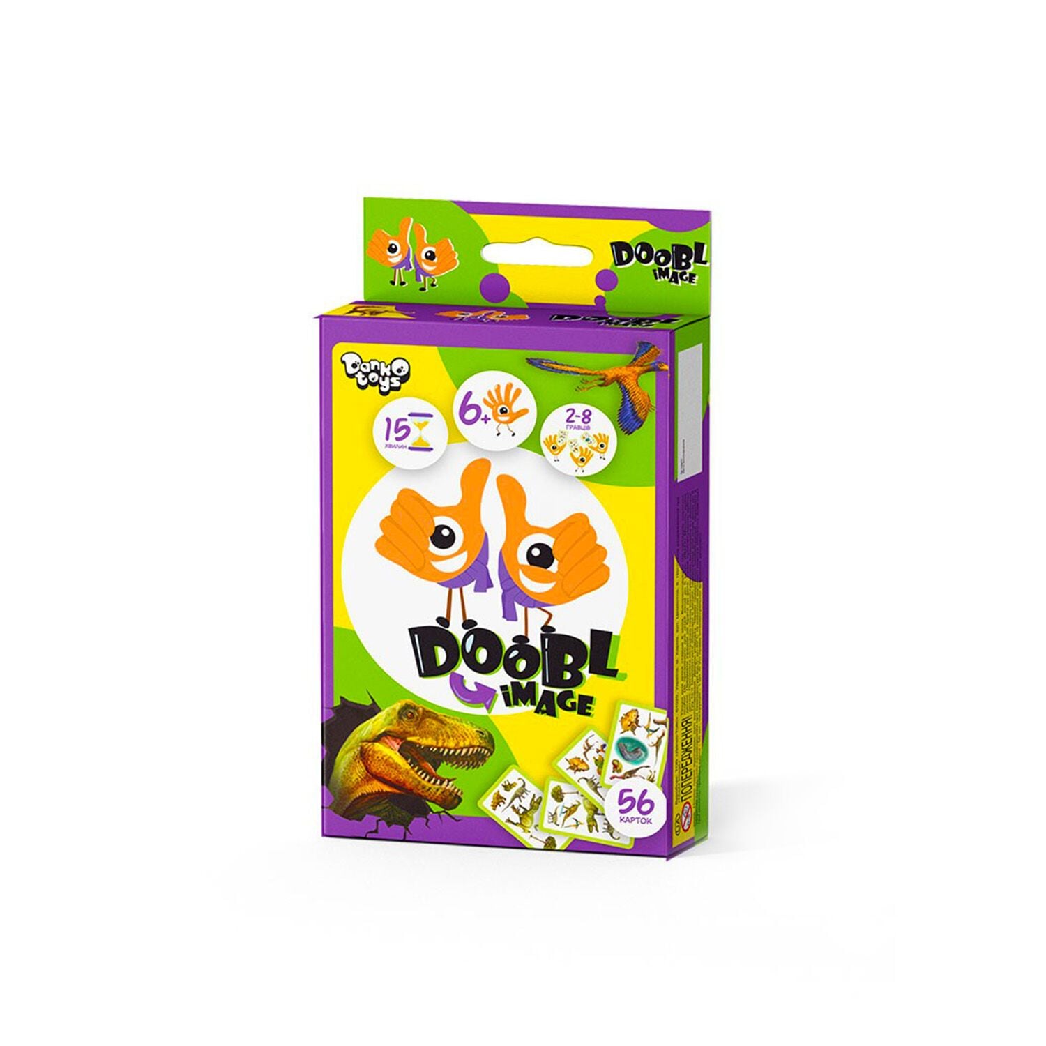 Настільна гра Dooble image Dino укр 56 карток у коробці 15*9*2см DBI-02-05U Danko toys