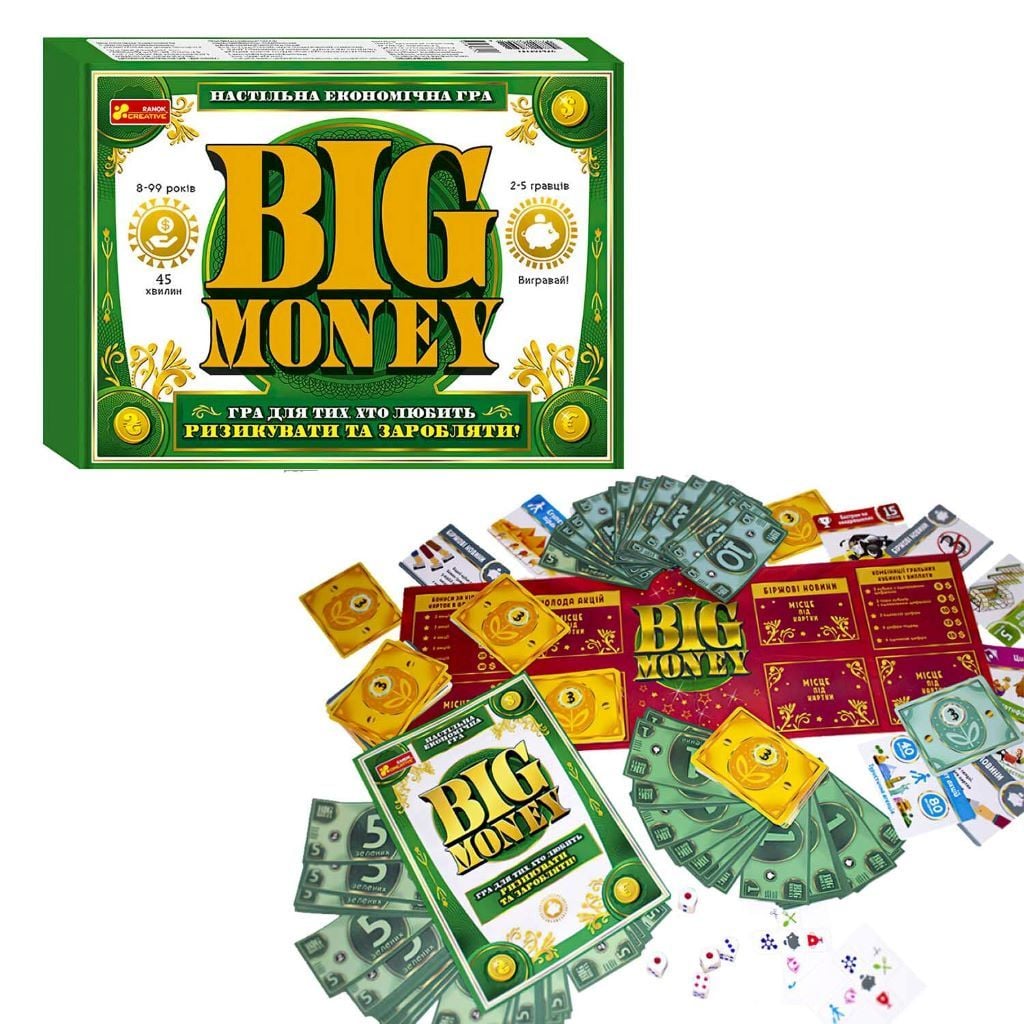 Настільна економічна гра Big Maney у коробці 31*23*4,5см 12120143У Ранок