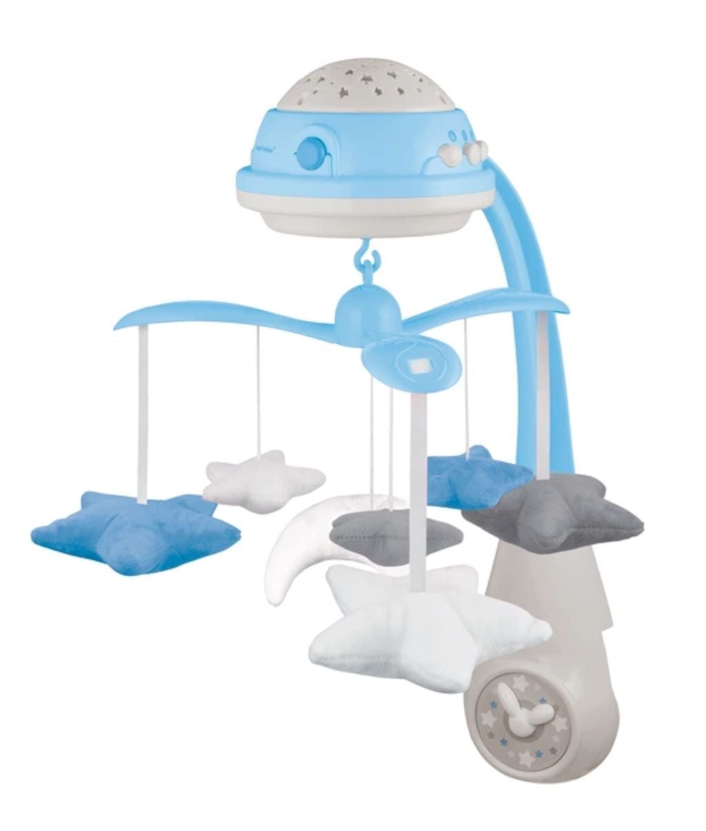 Карусель музична з проектором на батар пульт звук світло блакитна у коробці 60*38*14см 75/100_blu Canpol