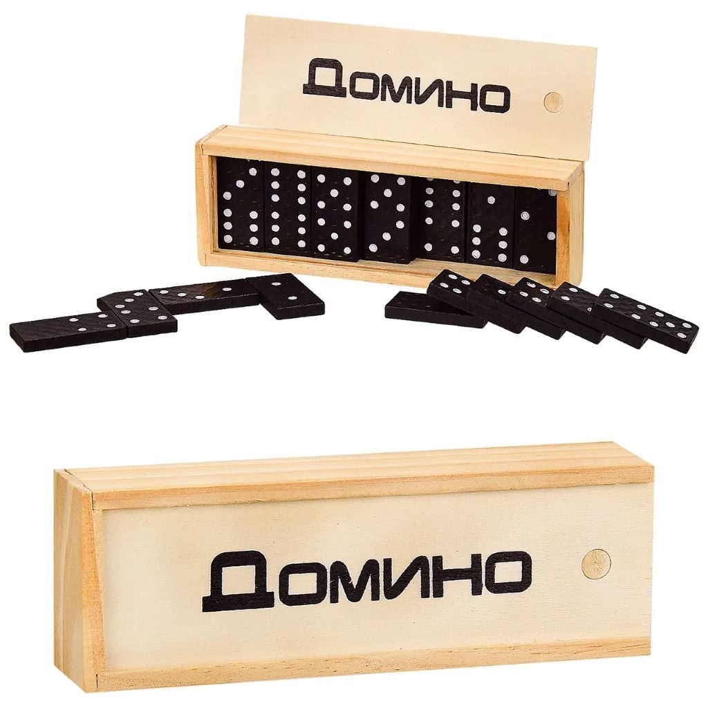 Доміно в пеналі дерево 15*3*4см В15623 Китай