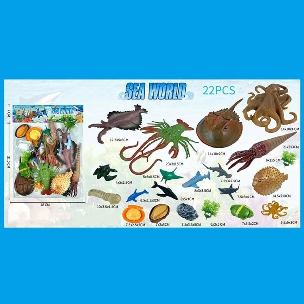 Набір тварин Морські мешканці 22ел пакет 30*25см 559-230A Китай