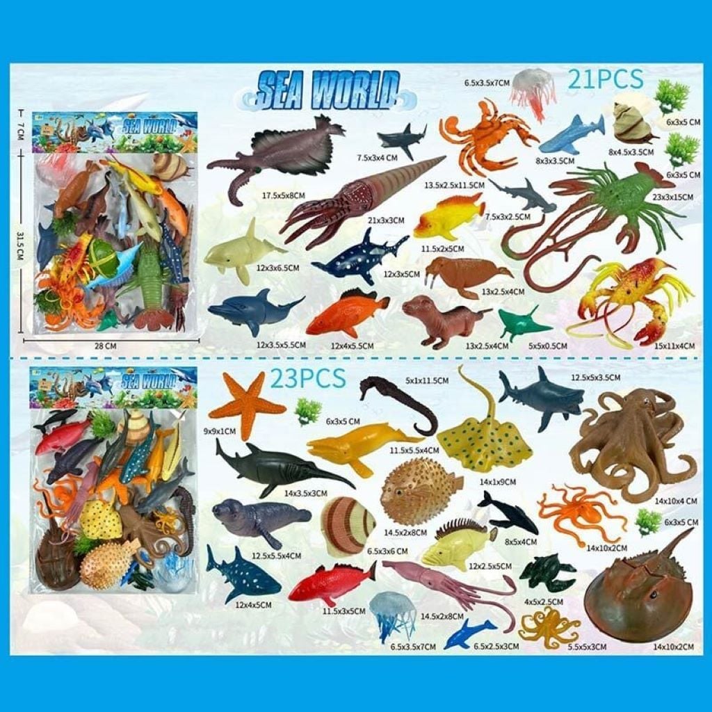 Набір тварин Морські мешканці 21ел пакет 30*25см 559-231A Китай