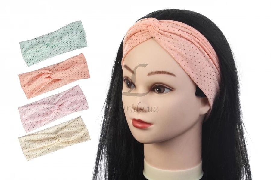 Пов'язка на голову чалма в горох 170474 Китай