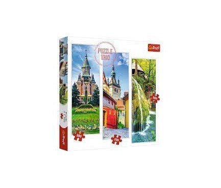 Пазли 3*300ел Водоспад Бігар площа Перемоги Сігішоара 16*48см у коробці 93042 Trefi