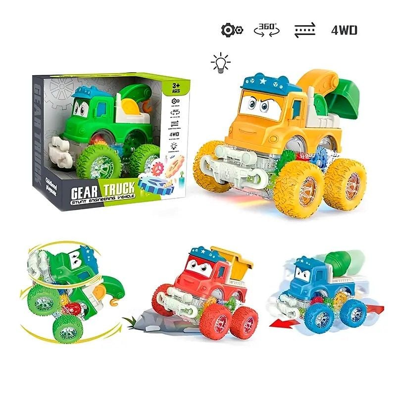 Машина спецтехніка  інерція  рухомі шестерні світло  коробка 17*16*12см S231A Китай