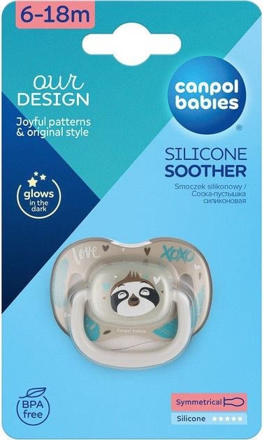 Пустушка силіконова симетрична 6-18м Лінивець 34/921_leni canpol