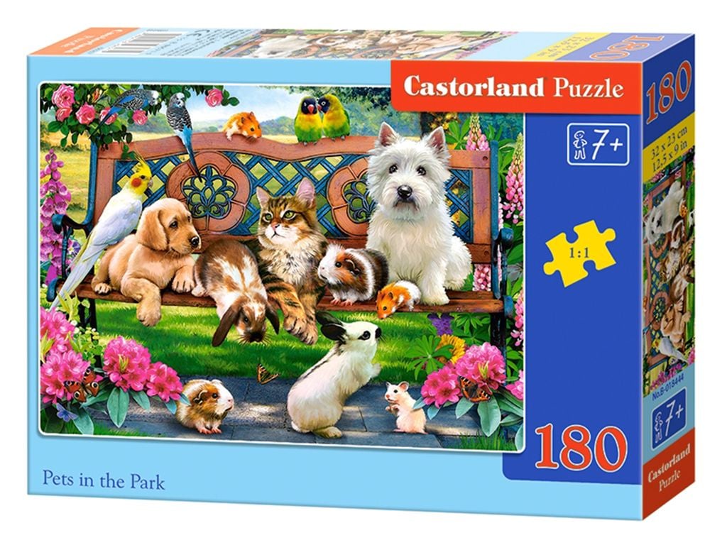 Пазли 180ел Домашні тварини в парку 32*23см коробка 18*13*3,5см B-018444 castrolend