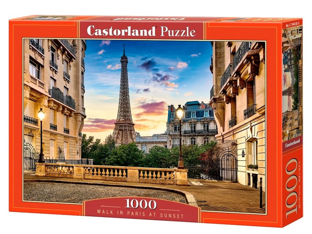 Пазли 1000ел Прогулянка Парижем 68*47см коробка 34*24*5см С-104925 Castorlend