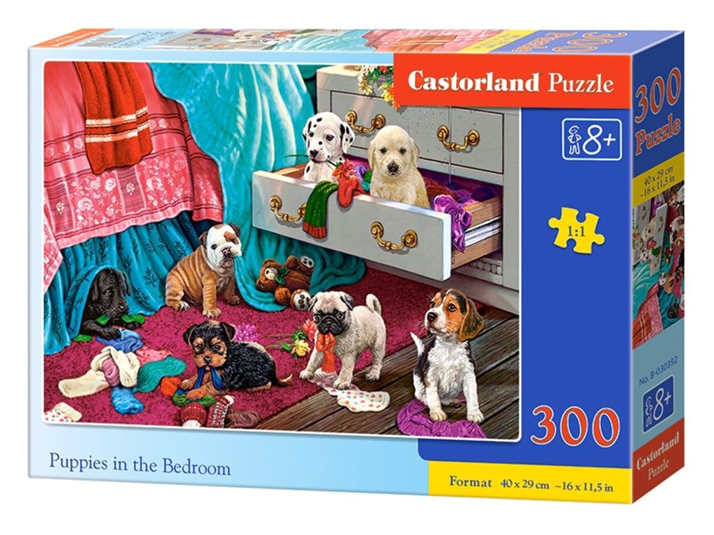 Пазли 300ел Цуценята в спальні 40*29см в коробці B-030392 castrolend