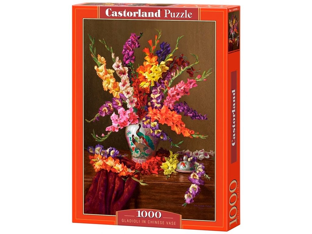 Пазли 1000ел Гладіолуси в кітайській вазі коробка  68*47см C-104949 Castorlend