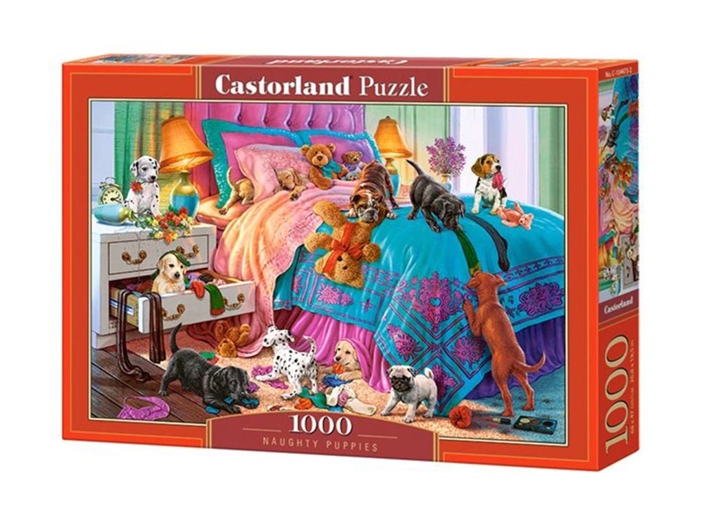 Пазли 1000ел Непослушні цуценята коробка 68*47см С-104475 Castorlend