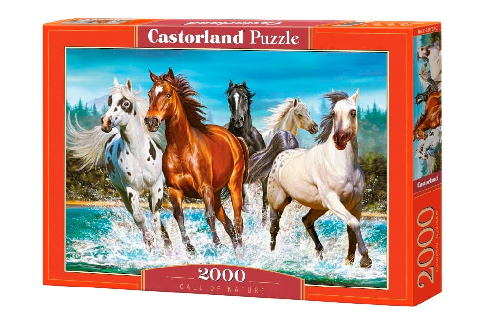 Пазли 2000ел Скачучі коніі 92*68см в коробці 40*27*5,5см С-200702 Castorlend