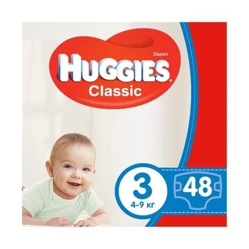 Підгузки одноразові Classic №3 4-9кг 48шт упаковка 27С1636-08 HUGGIES