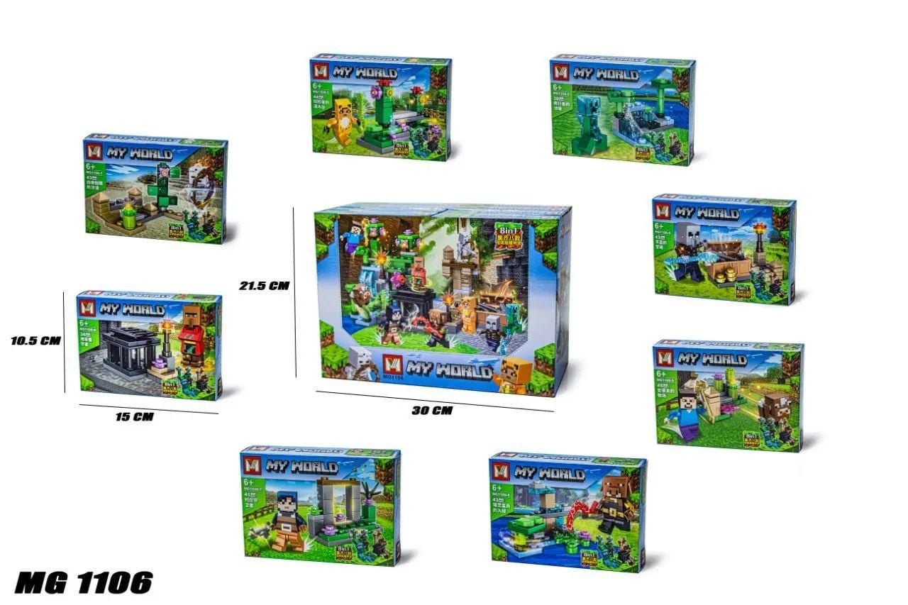 Конструктор 38д Minecraft my world від коробка 15*10*3,5см 1106MG Китай