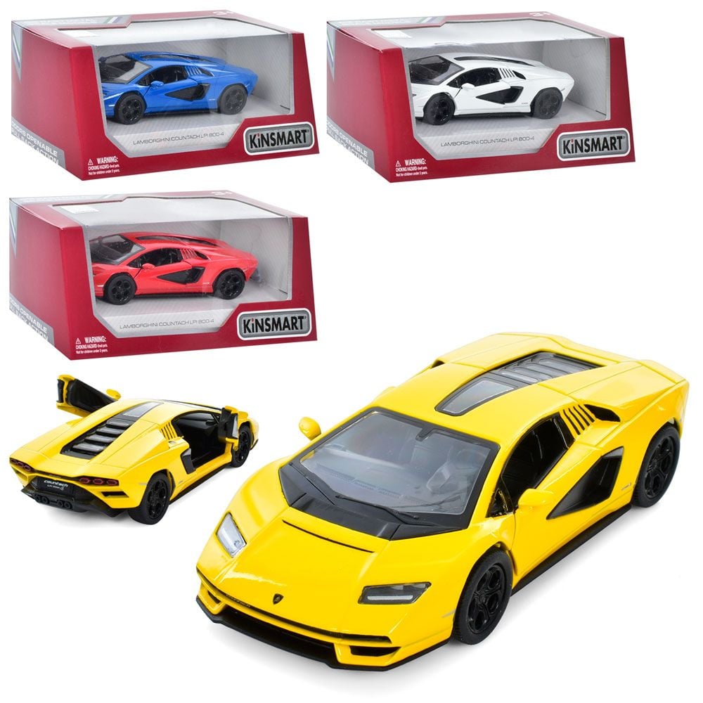 Машина метал  Lamborghini Countach LPI 800-4 12см інерція двері відчин вгору гум колеса коробка 16*8*7см КТ5437W kinsmart