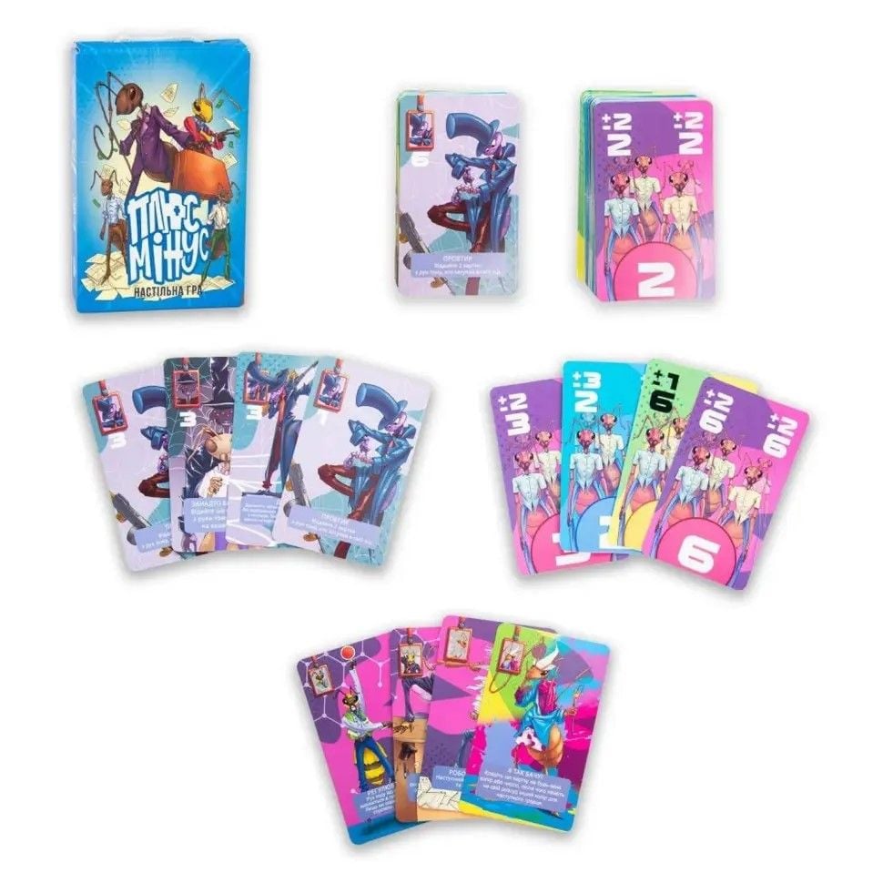 Гра настільна карткова Плюс Мінус укр у коробці 30292 Strateg