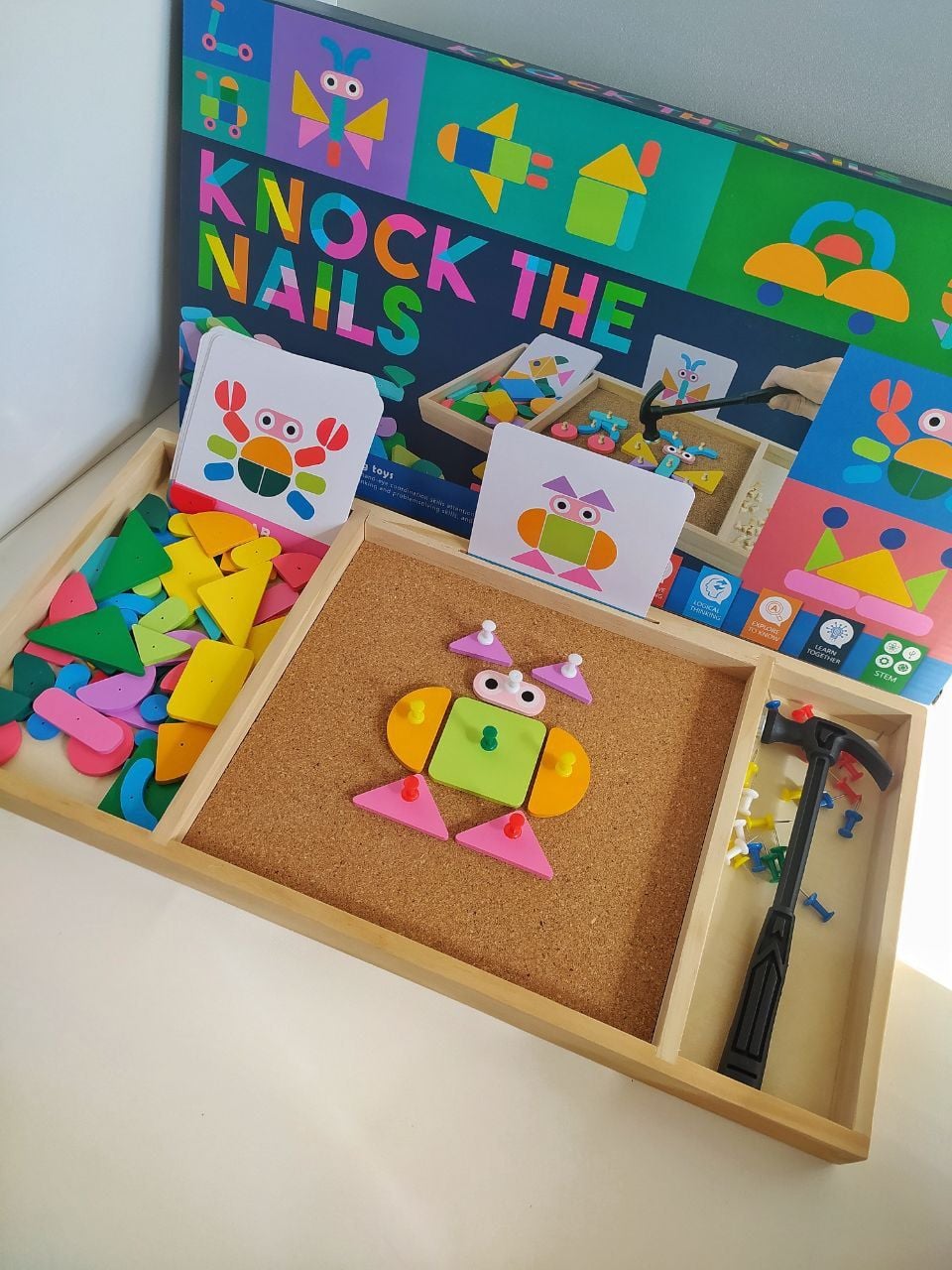 Мозаїка дерево молоток фігури коробка 44*22*3см 60395 Китай