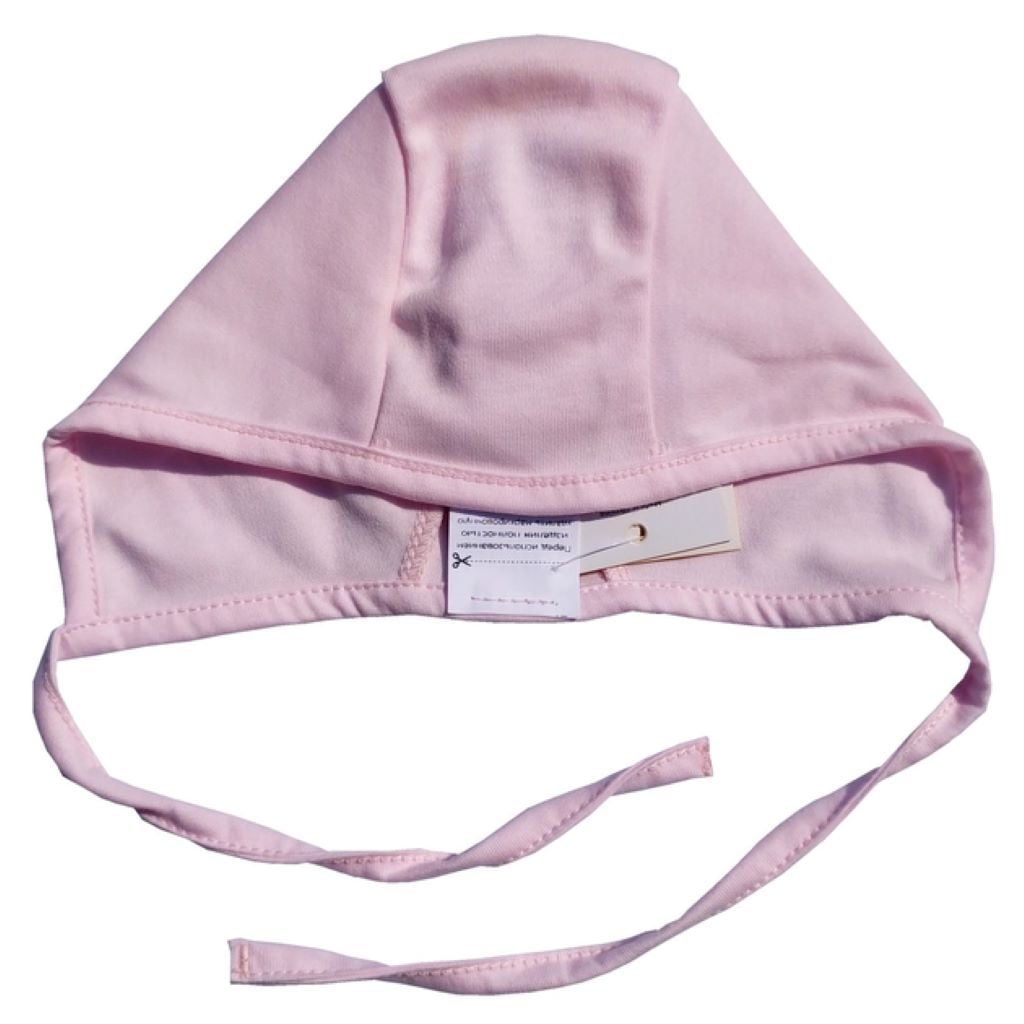 Чепчик на завязках для новородженних байка однотонна №30А рожева ШП2 Bembi 50р