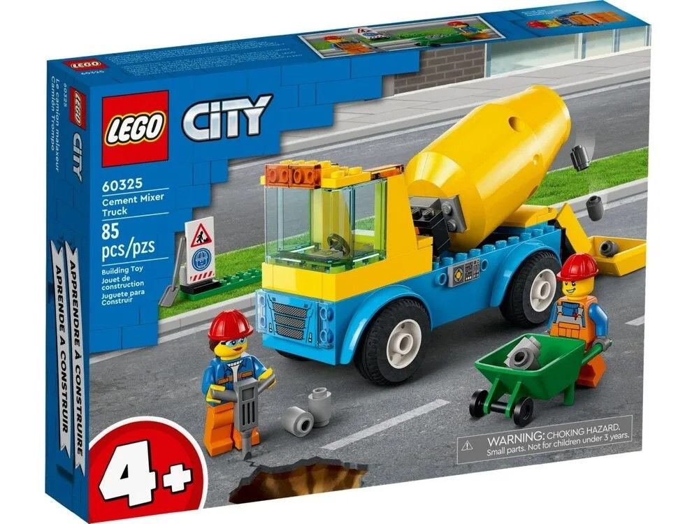 Конструктор 85ел City Вантажівка-бетонозмішувач у коробці 26*6*14cm 60325 LEGO