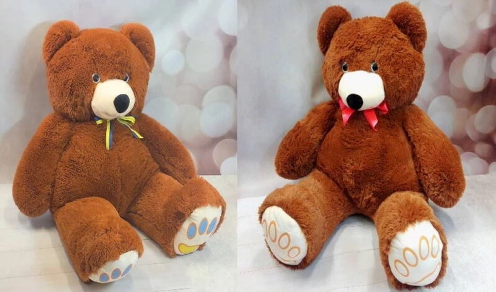 М'яка іграшка ведмідь Проха 110см травка  з бантом коричневий PROHA корич 273 Україна