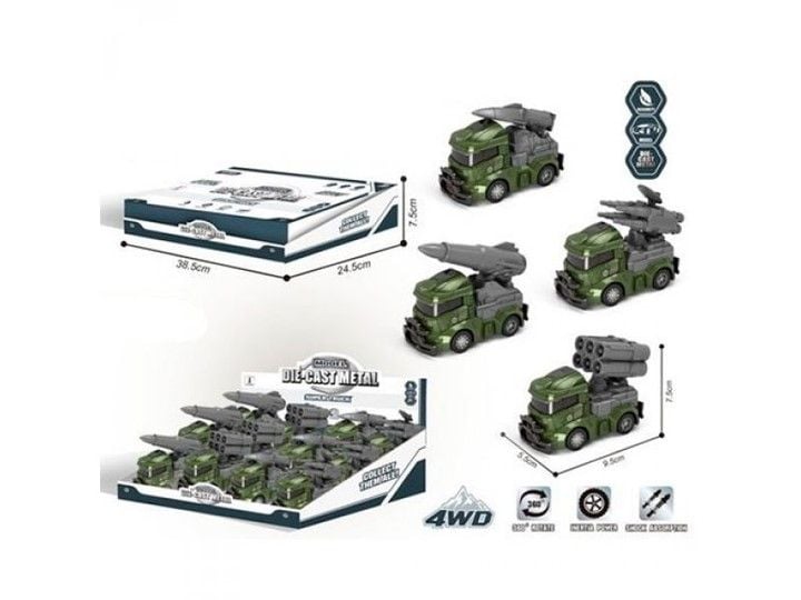 Машина інерція металопластик спецтехніка 7,5см 12шт коробка по шт YS009 Китай